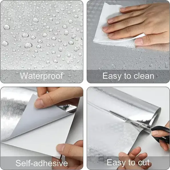 Waterproof Oil Proof Aluminum Foil Sticker Self heat proof